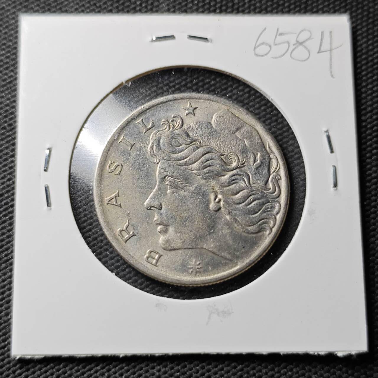 KK钱币收藏小铺  第365场  2月预留时间 周末发货  1974巴西1克鲁塞罗