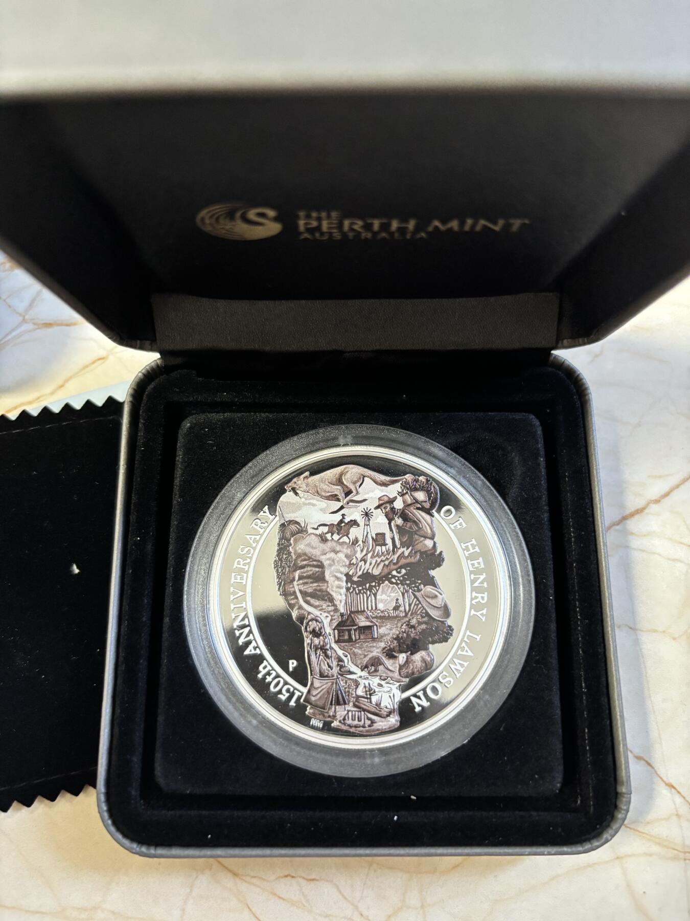 第181期拍卖 澳大利亚2017年诗人亨利劳森诞辰150周年5盎司银币，9999银，发行250枚