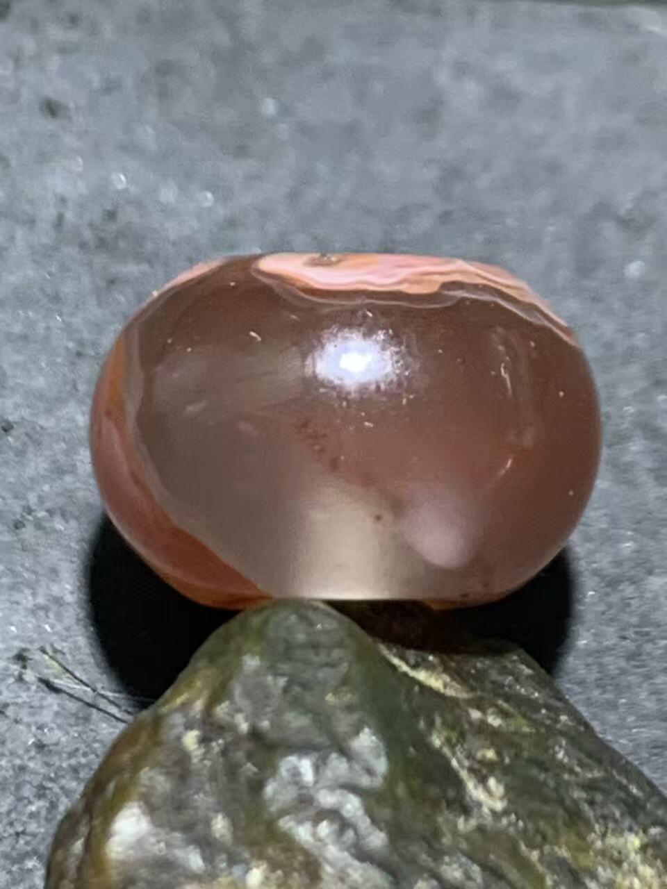 红白荔枝冻川料红玛瑙平安扣一个