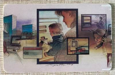 《卡拍》第339期拍卖11月8日晚22：10时延时截拍 - 斯伦贝榭《母婴图》IC测试卡，软件工程测试卡/工具卡，流水号289。芯片面有较明显的磨痕，彩图面有一透明胶纸（可去除）。