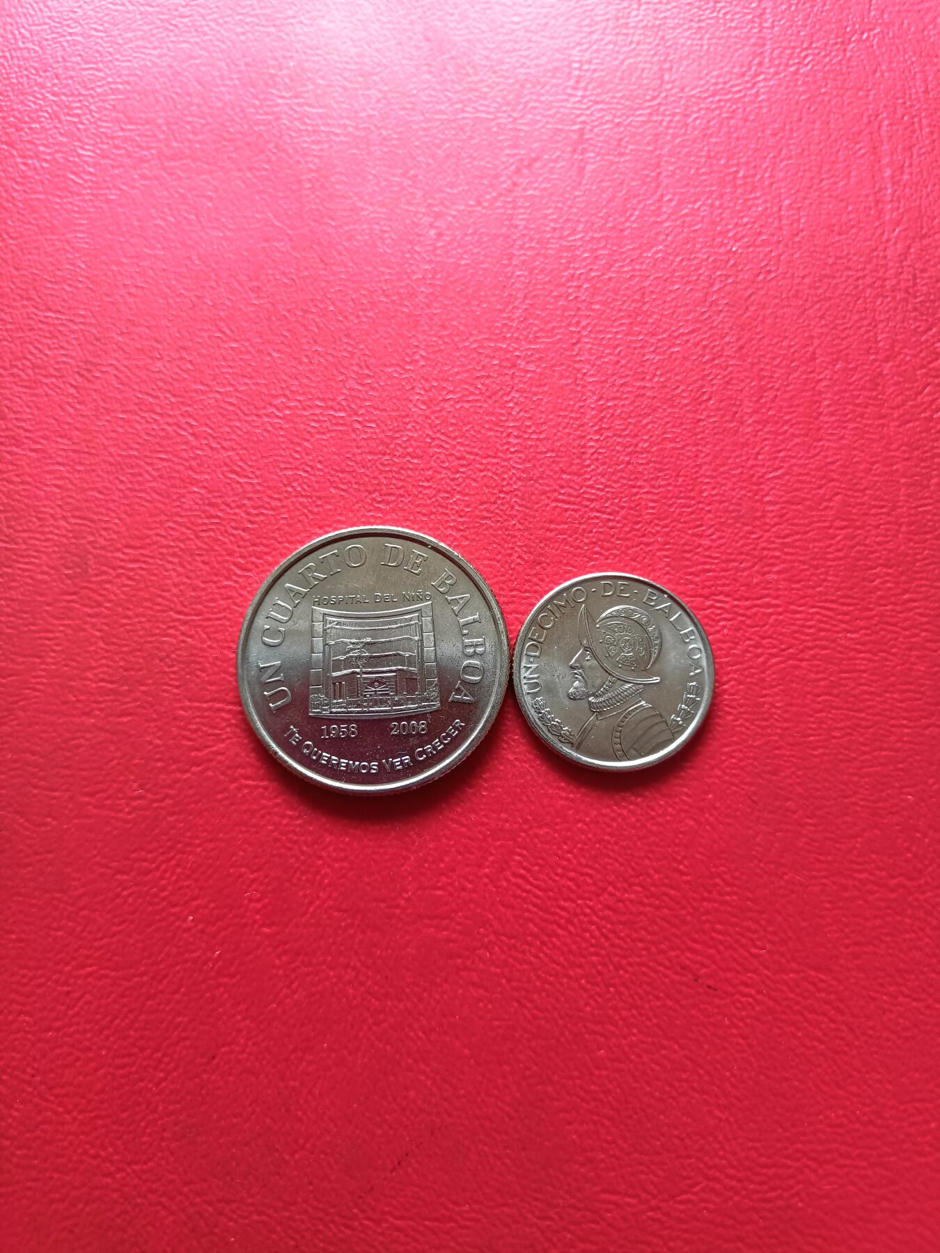 【云涧收藏】第七十七场 巴拿马2008年1/10、1/4巴博亚儿童医院50周年纪念币2枚，BU