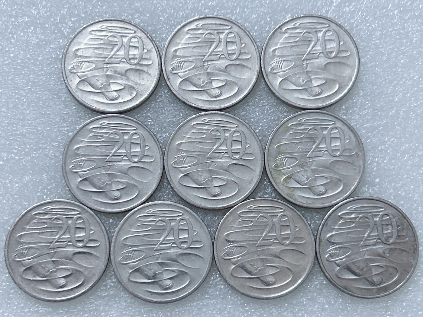 第一海外回流一元起拍收藏 散集专场  第262期 澳大利亚20分硬币 老年女王版 10枚 原光品