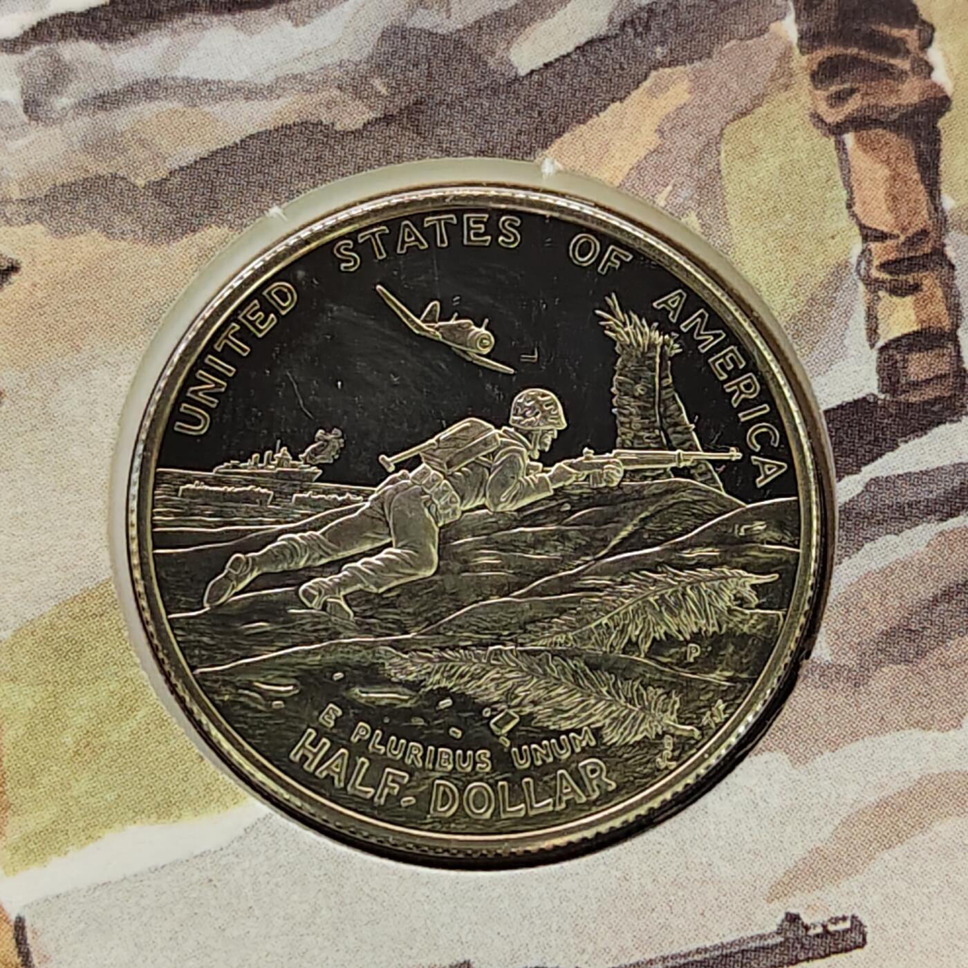 【全场包邮】纯粹捡漏拍475场（免费代拍第12场） 【邮币封】美国1995年半美元二战胜利50周年精制纪念邮币封