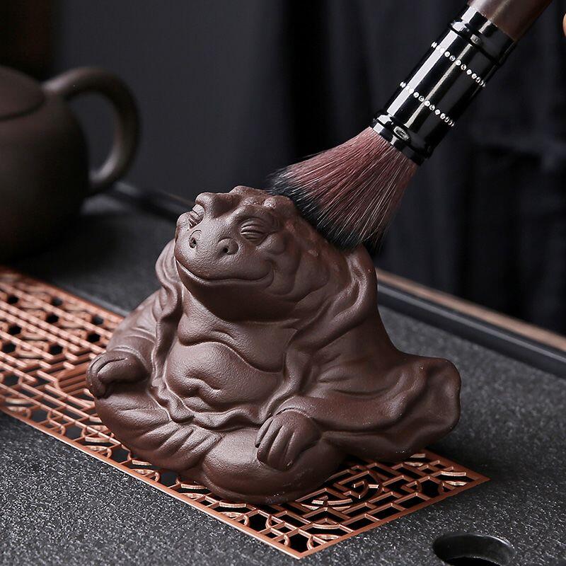 听雨轩（18）精品陶瓷专场 紫砂茶宠朱泥招财蟾蜍