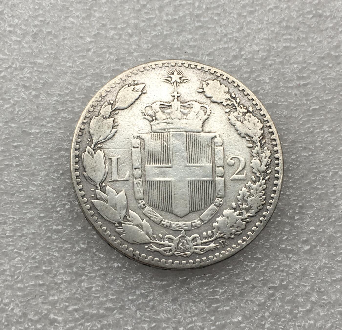 世界钱币专场拍卖 每周二开拍 稀少1884年意大利翁贝托2里拉流通银币