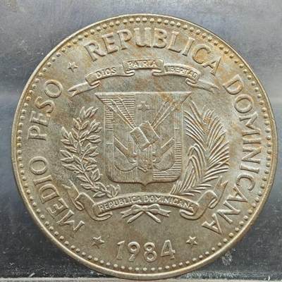 【淘币小摊】实时拍第七百八十九拍   散币场   满百包邮可预留二周 每周一统一发货   - 多米尼加1984年是1/2比索