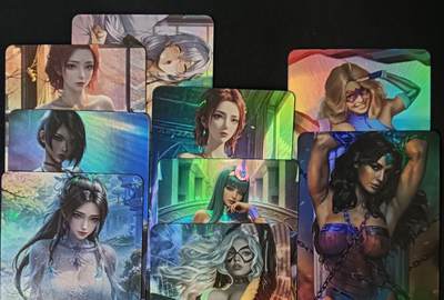 花开卡拍第46期（11月9号周日截拍，品控勿拍!!!拍品不寄存，运费5元，自制卡难免瑕疵，可能存在轻微撞角爆边等出厂瑕疵，品控介意勿拍！） - 主任 超性感妹卡 彩闪 9张