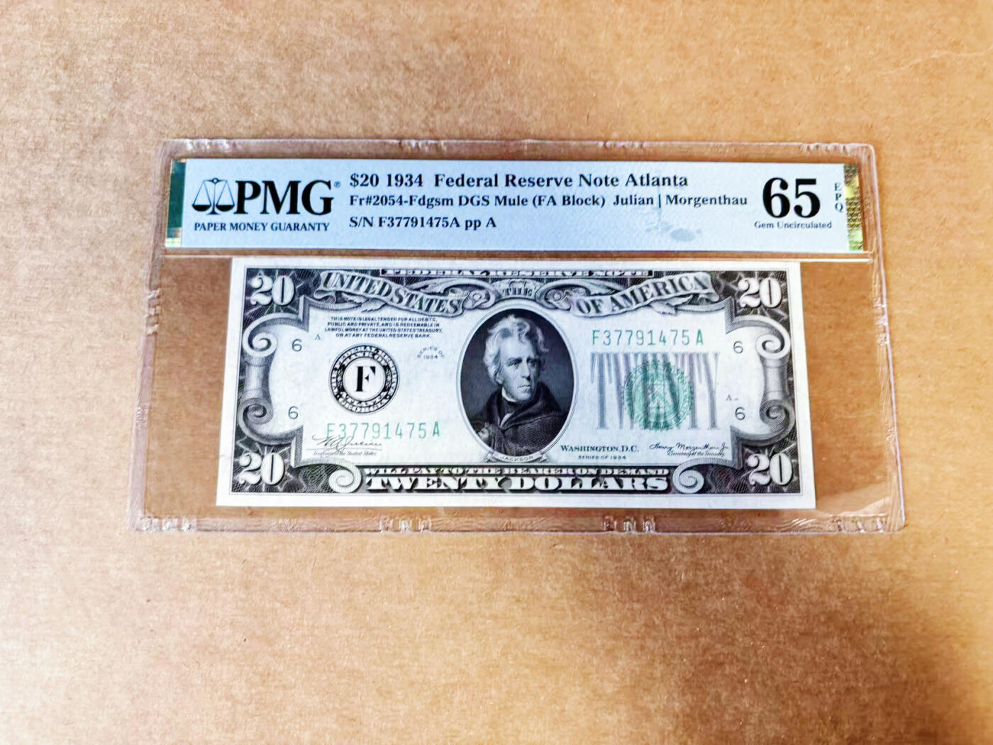 【Blue Auction】世界纸币精拍第746期——18级TOP拍卖/信誉/品质/专业/高效💫 美国 1934年20美金 PMG65EPQ 