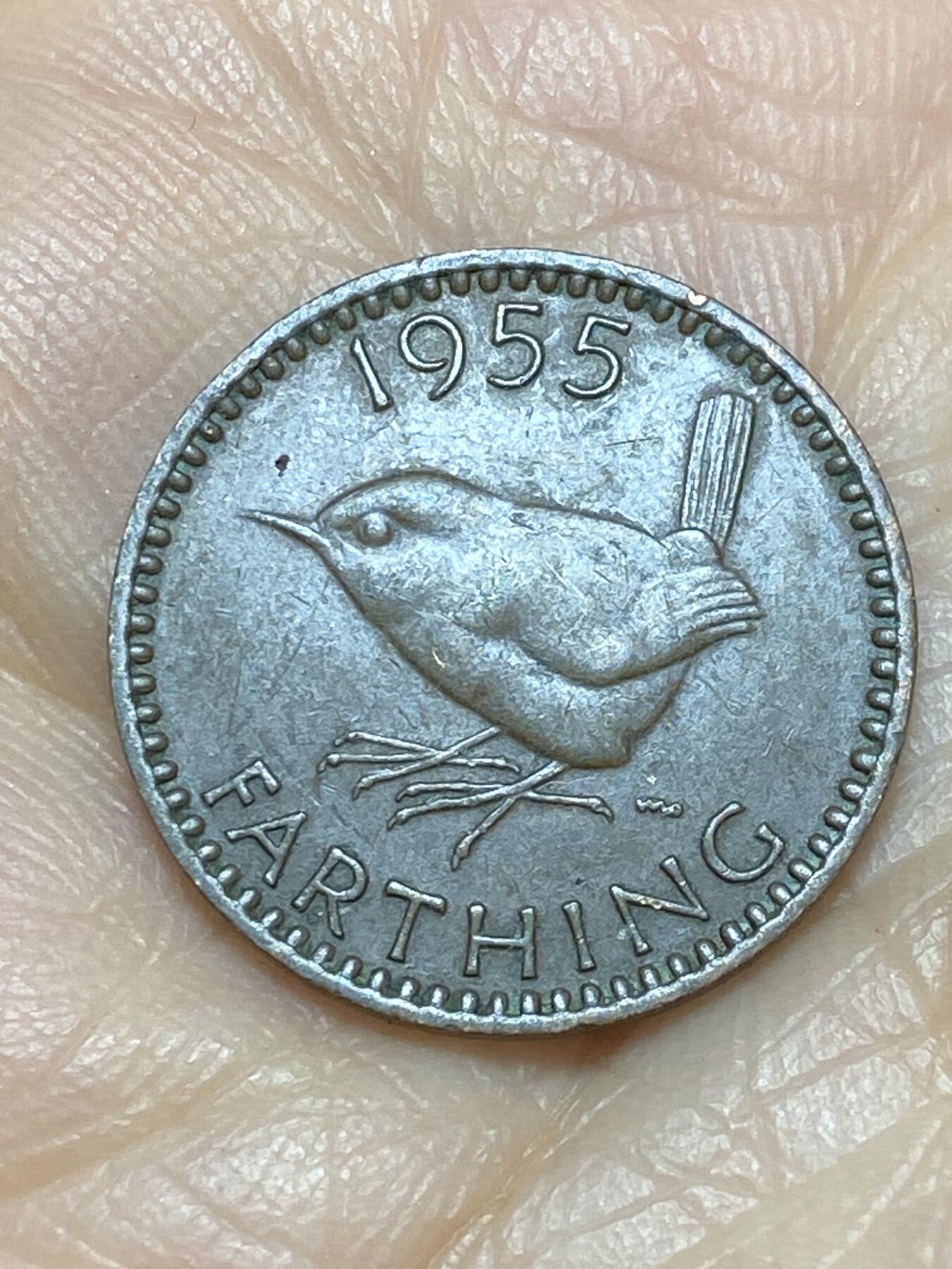 2025年第一百二十四场(总第一百五十场）外国好品散币(免佣金) 英国🇬🇧1955年1法新(伊丽莎白二世青年桂冠第二版)