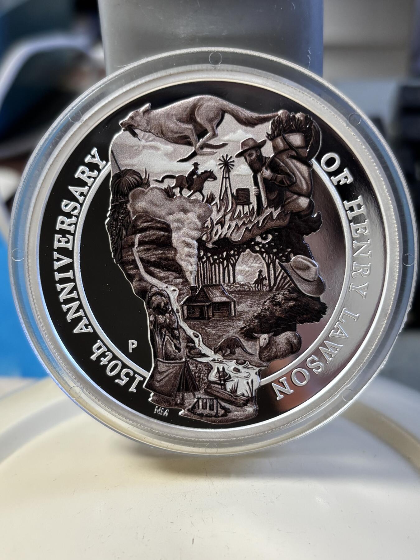 第181期拍卖 澳大利亚2017年诗人亨利劳森诞辰150周年5盎司银币，9999银，发行250枚