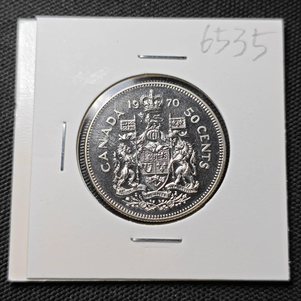 KK钱币收藏小铺  第365场  2月预留时间 周末发货  1970加拿大50分 好品