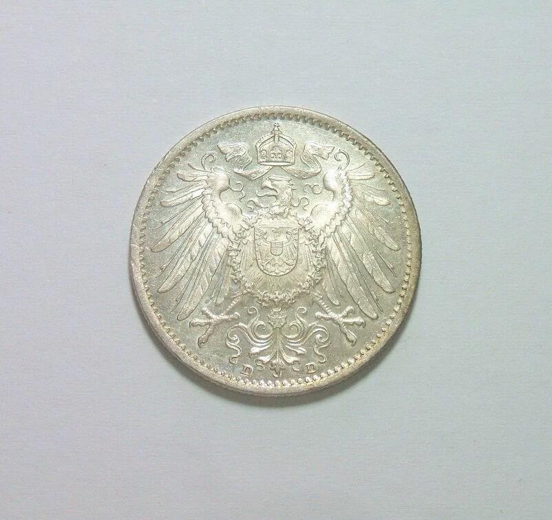 【银】德国一战1914年D版1马克银币 精制PROOF版 极其稀少