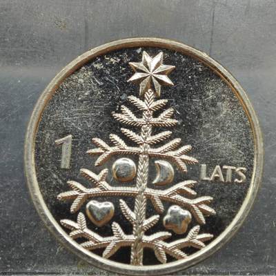 【淘币小摊】实时拍第七百八十九拍   散币场   满百包邮可预留二周 每周一统一发货   - 拉脱维亚2009年1拉特圣诞树纪念币
