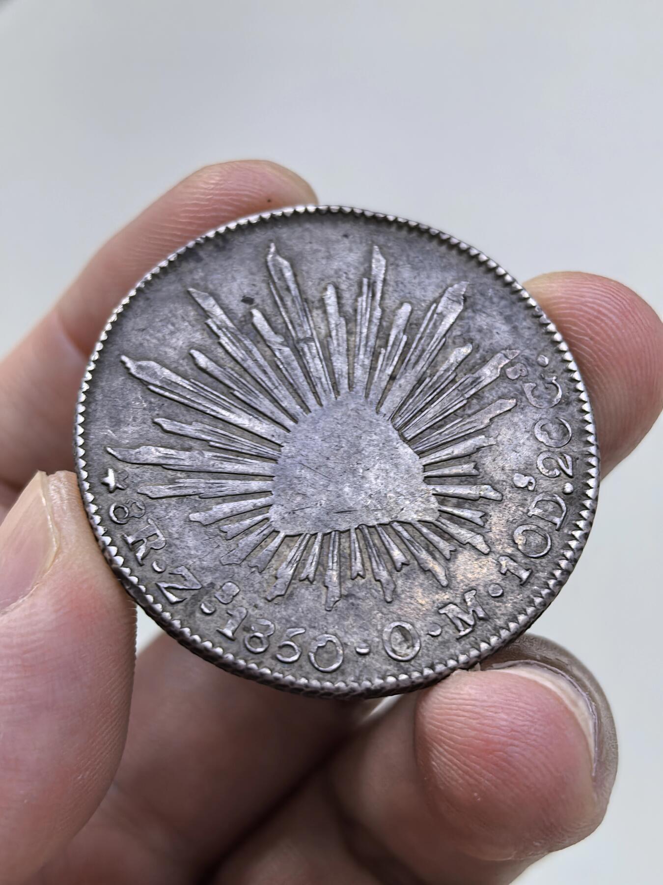 博洋堂世界钱币拍卖第146期（全场包邮） 墨西哥花边鹰洋1850ZS OM 中期八级币老包浆