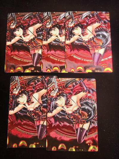 无佣金 不寄存  卡牌设有底价 拒绝小号抬价 大家放心拍 所有拍品部分套有卡膜 部分卡牌多宫 自制卡牌 不包厂瑕 放大镜 品控 勿拍 流拍商品会循环 感谢大家支持 留个关注 不定时上新 谢谢 - 奇点卡牌 时崎狂三 粗闪 5张