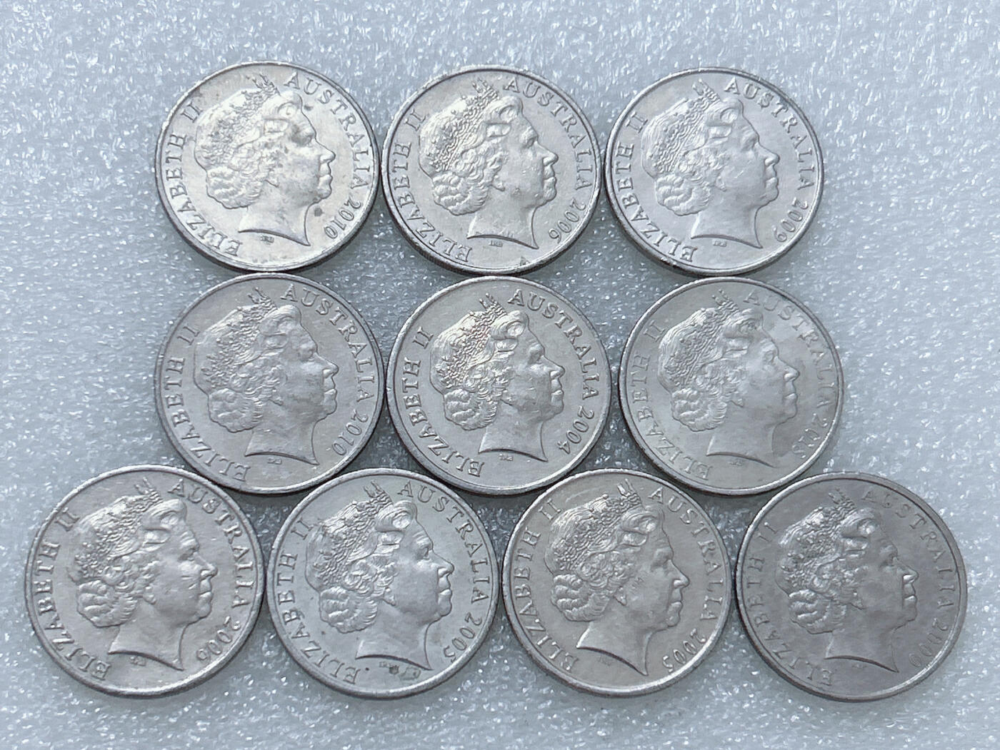 第一海外回流一元起拍收藏 散集专场  第262期 澳大利亚20分硬币 老年女王版 10枚 原光品