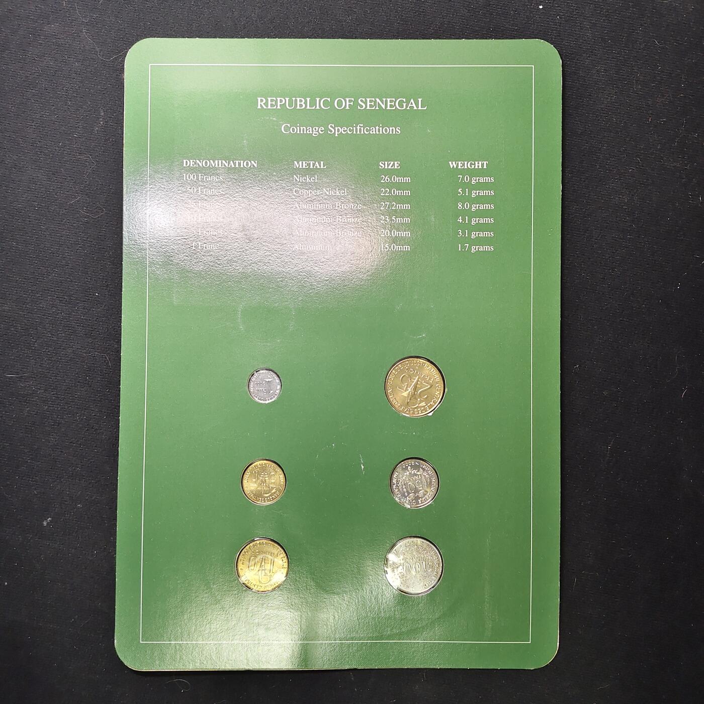 【全场包邮】纯粹捡漏拍475场（免费代拍第12场） 【富兰克林·世界各国硬币系列邮币卡】塞内加尔共和国