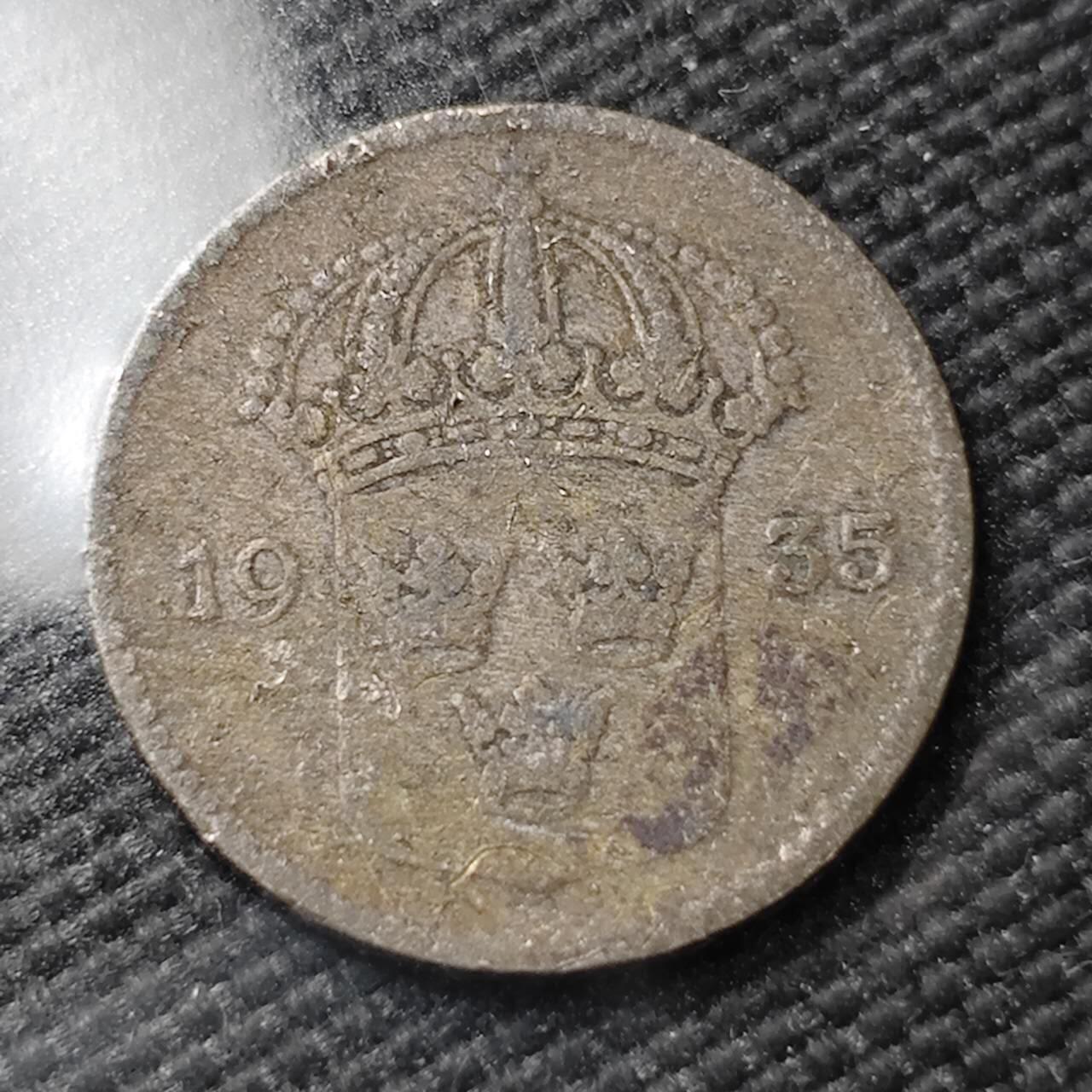 KK钱币收藏小铺  第365场  2月预留时间 周末发货  1935瑞典10欧尔银币