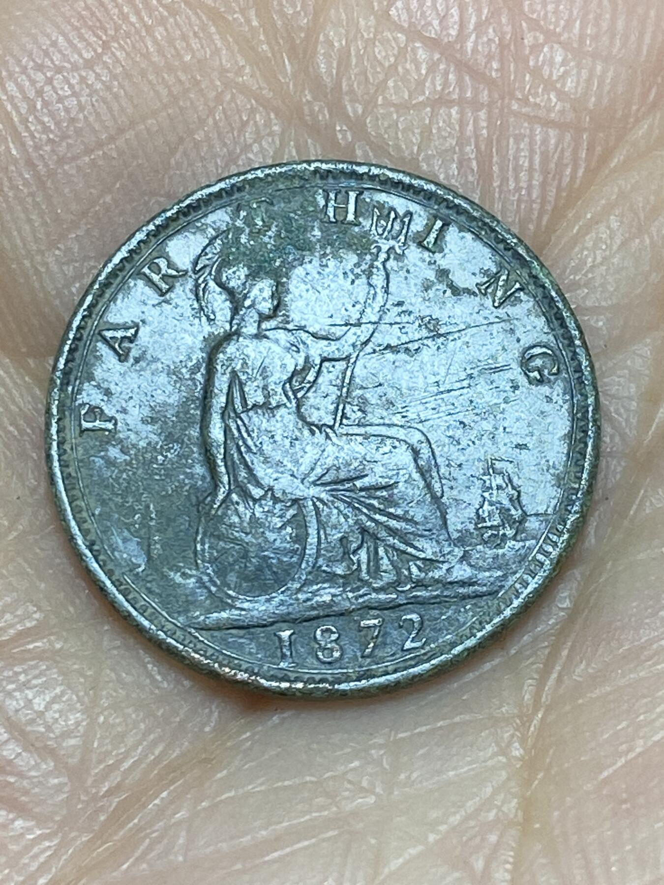 2025年第一百二十四场(总第一百五十场）外国好品散币(免佣金) 英国🇬🇧1872年1法新(维多利亚女王中年桂冠第二版)