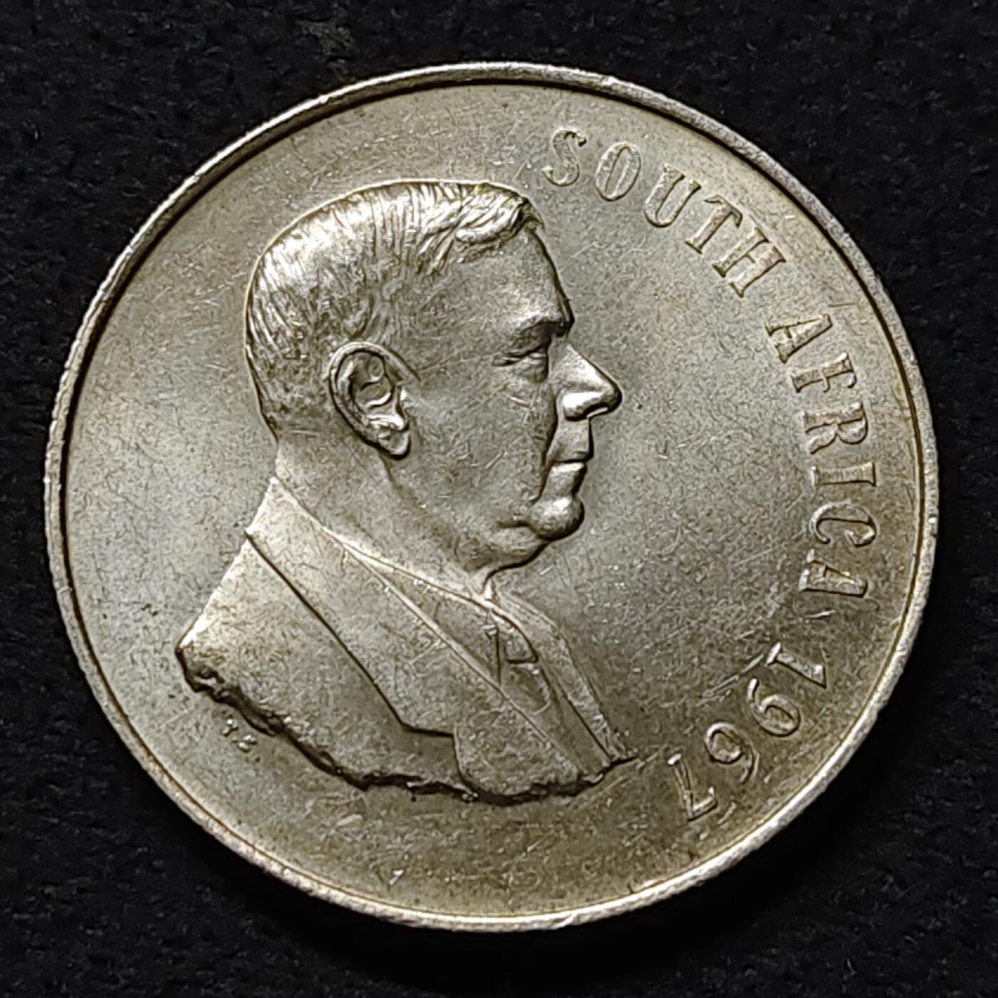 【全场包邮】纯粹捡漏拍475场（免费代拍第12场） 南非1967年1兰特维沃尔德纪念版银币