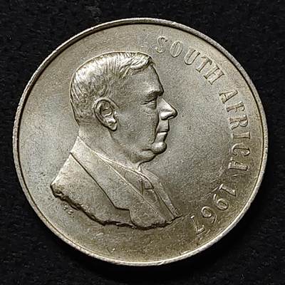 【全场包邮】纯粹捡漏拍475场（免费代拍第12场） - 南非1967年1兰特维沃尔德纪念版银币