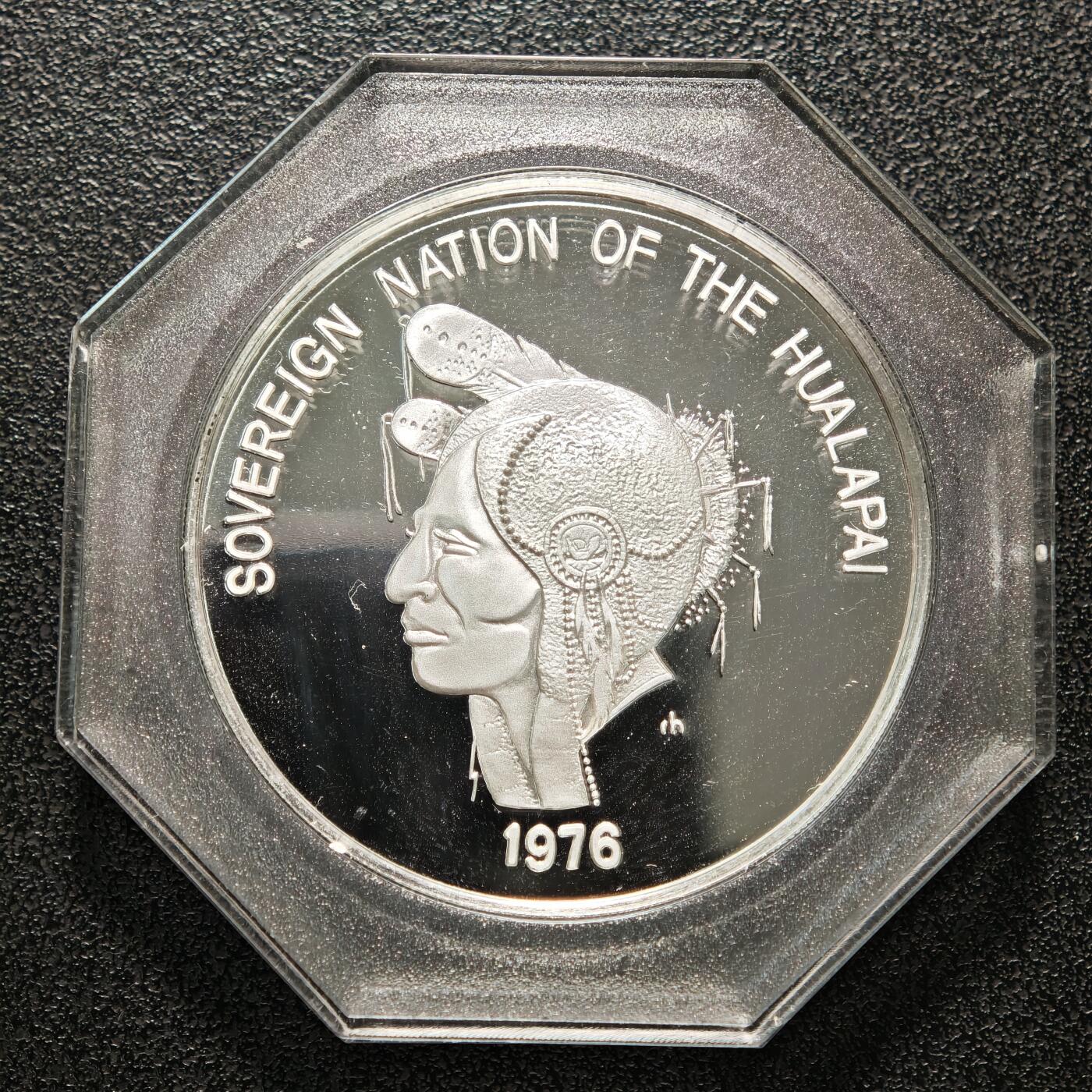 【德藏】世界币章拍卖第152期（拍品征集中~欢迎藏友联系） 1976年 美国西南部印第安人精制纪念银章 999银 细节丰富 直径约：38.8mm；重约：24.7g