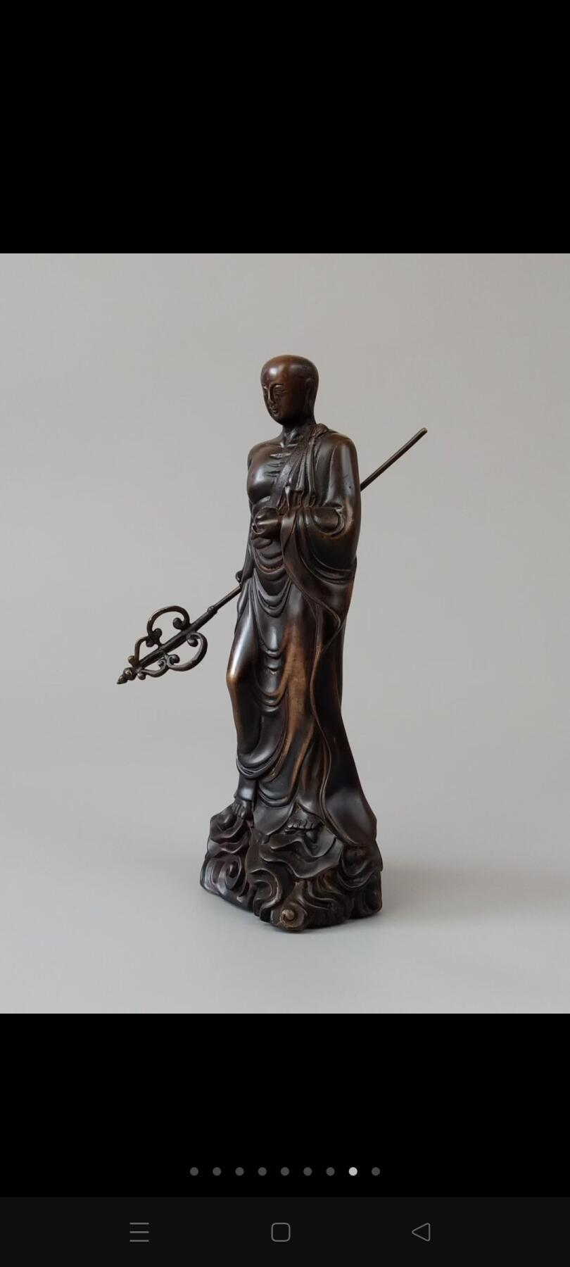 旧藏【地藏王菩萨】铜像，全品完整、尺寸如图！