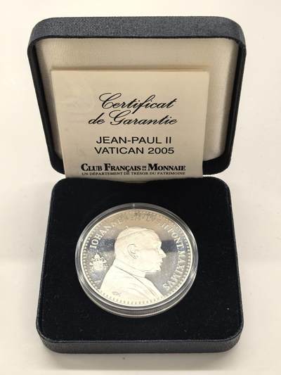 博洋堂“物美丰成”11月精品专场暨第145期（全场包邮） - 2005年法国钱币俱乐部发行，教皇银章，25g，原盒