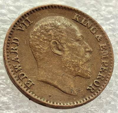  外国优质老铜币银币，周六九点倒数截拍，满百包邮，可寄存半年，喜欢朋友微信扫描二维码可直接参拍 - 印度爱德华七世1909年1/12安娜