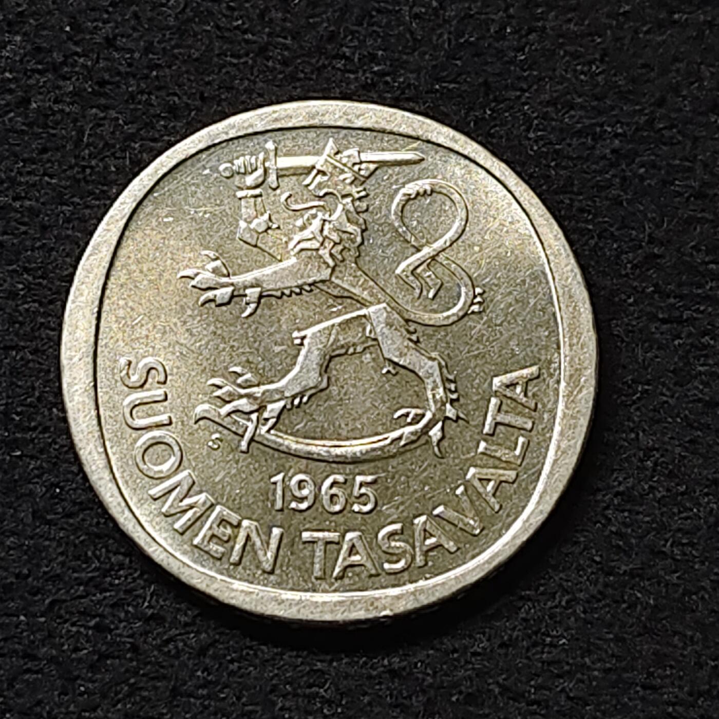 【全场包邮】纯粹捡漏拍474场（免费代拍第11场） 芬兰1965年1马克银币