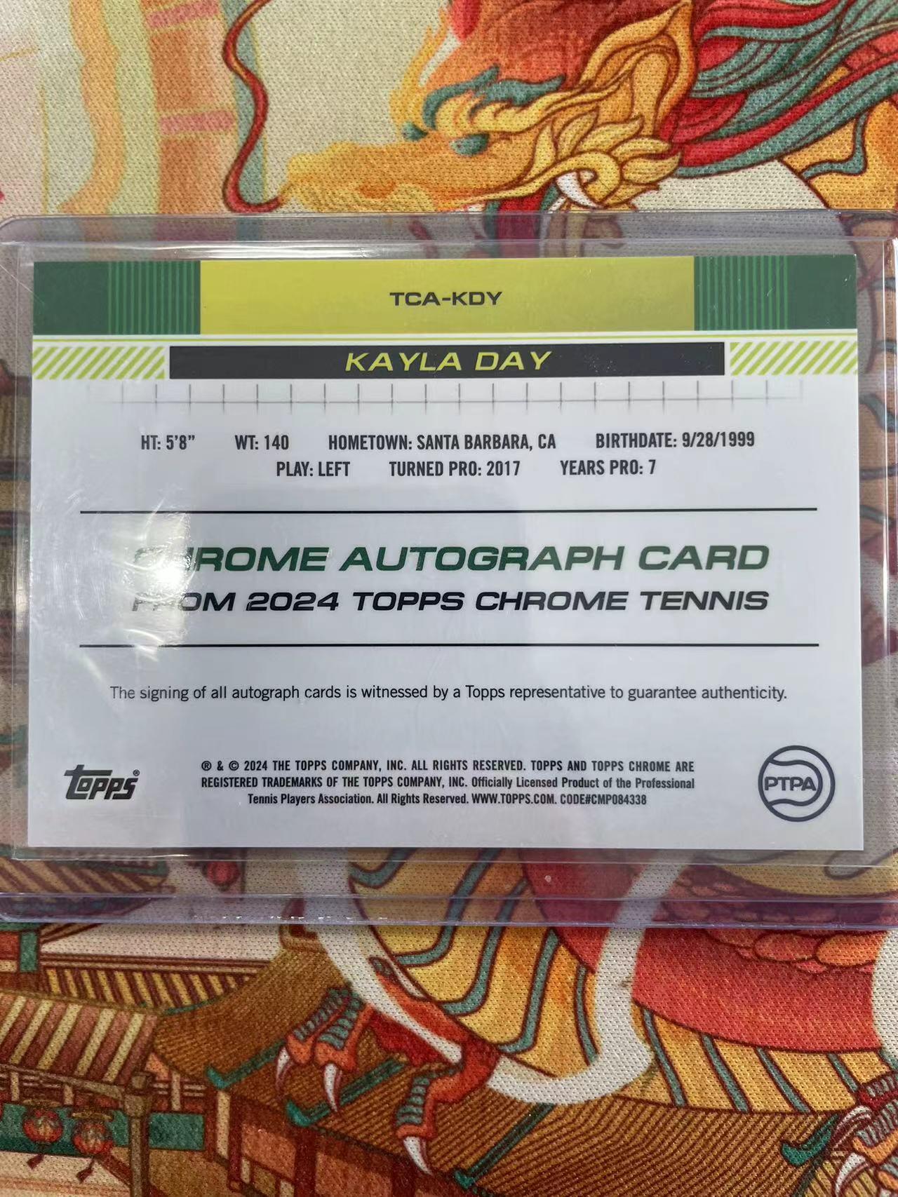 寸草不生拍卖会 第十三期 （ 持续收拍中） 【亲签】2024 topps  网球明星 KAYLA DAY 亲签