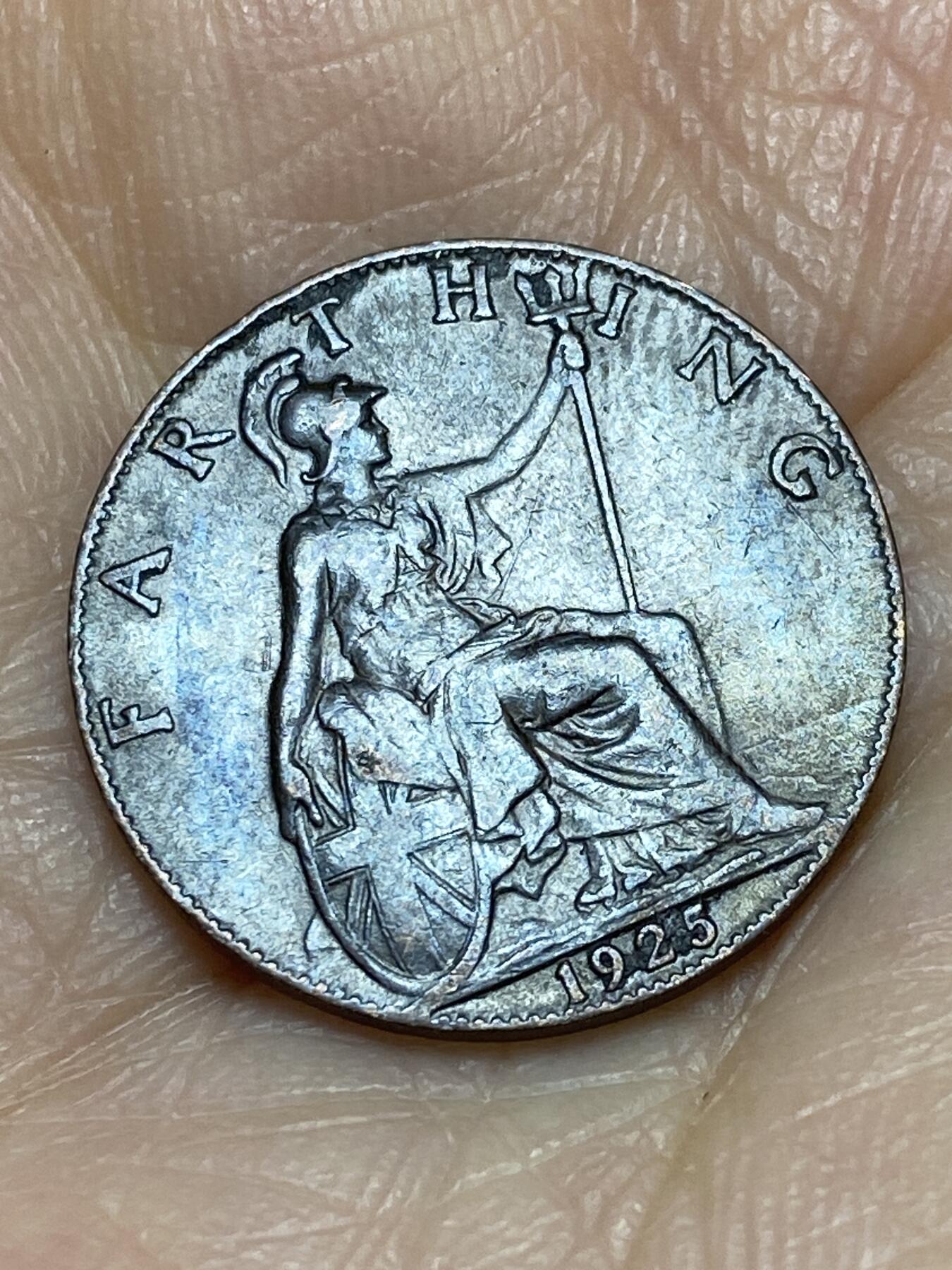 2025年第一百二十四场(总第一百五十场）外国好品散币(免佣金) 英国🇬🇧1925年1法新(乔治五世第二版，关门年)