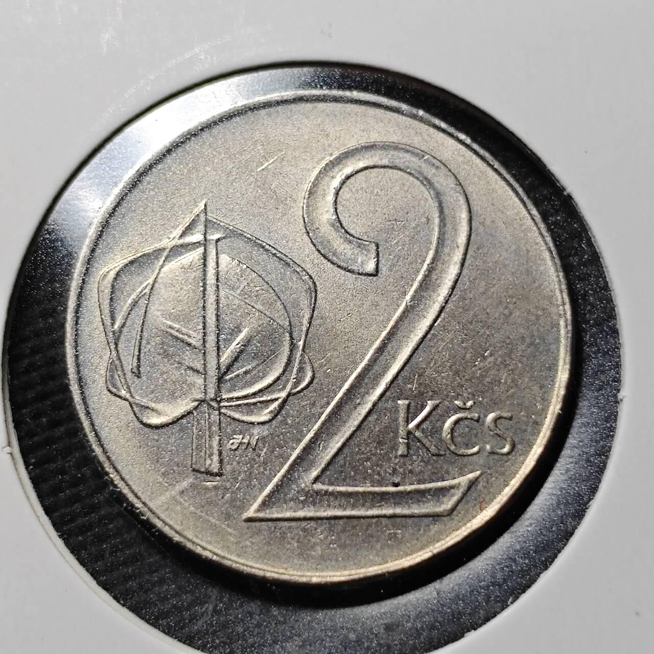 KK钱币收藏小铺  第365场  2月预留时间 周末发货  1991捷克斯洛伐克2克朗