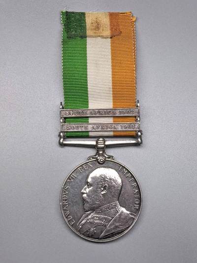 小驴勋章奖章收藏11月8日周六晚6点拍卖（珍爱和平，收藏战争，铭记历史，勿忘国耻，忠党爱国。有偿代拍，送拍规则在简介最后，参拍须阅读规则后再参拍，关系到运费包装发货时效真假辨别等关键信息，拍卖时不再发原图，看大图店主微信码在最后拍品里） - 英国爱德华七世布尔战役奖章，带两条勋饰条，银质，打有边铭