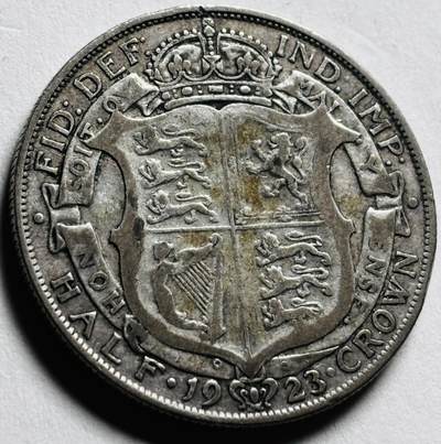 文馨钱币收藏第 279 场，银币，纪念铜章场 长期接收代拍品 - 1923 年英国乔治五世半克朗大银币