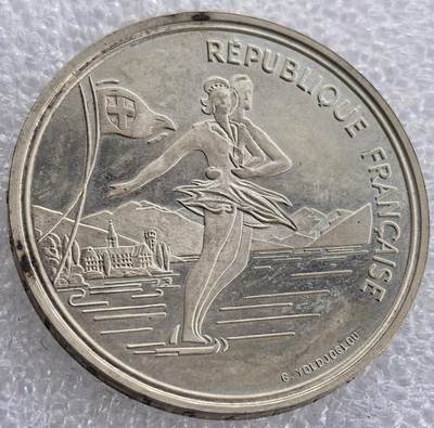  外国优质老铜币银币，周六九点倒数截拍，满百包邮，可寄存半年，喜欢朋友微信扫描二维码可直接参拍 - 1989年法国100法郎精制纪念银币盒证齐 阿尔贝维尔运动会冰上芭蕾