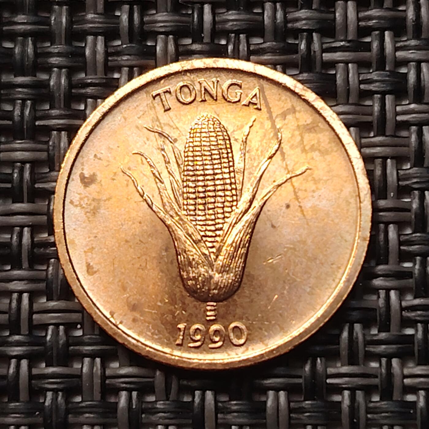 布加迪🐬～世界钱币(上海)🌾第 258 期 /  各国套币和散币 汤加🇹🇴 1990年 1分 FAO纪念币