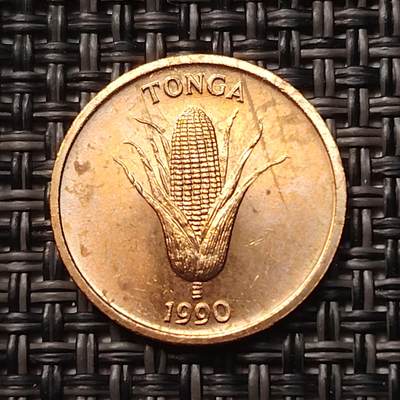 布加迪🐬～世界钱币(上海)🌾第 258 期 /  各国套币和散币 - 汤加🇹🇴 1990年 1分 FAO纪念币