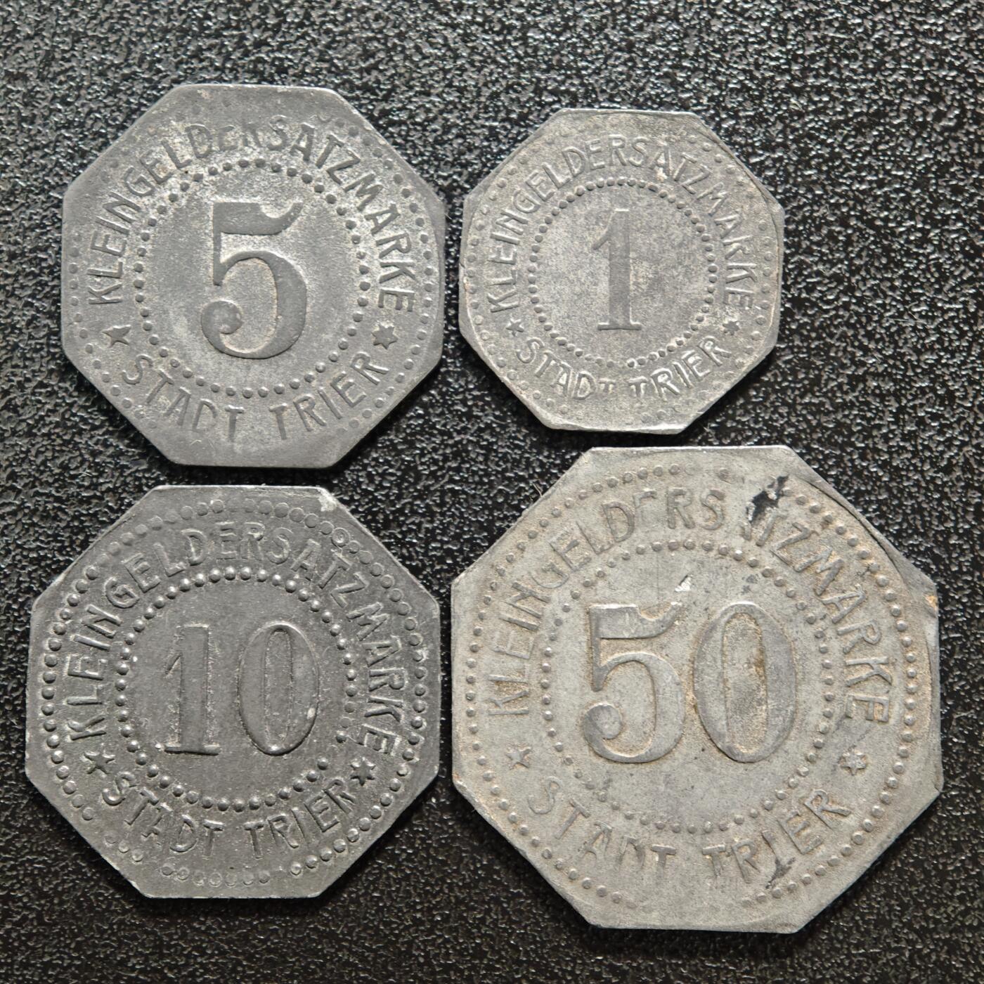 【德藏】世界币章拍卖第152期（拍品征集中~欢迎藏友联系） 4枚一组 德国德紧时期铁币 铁币保存不易