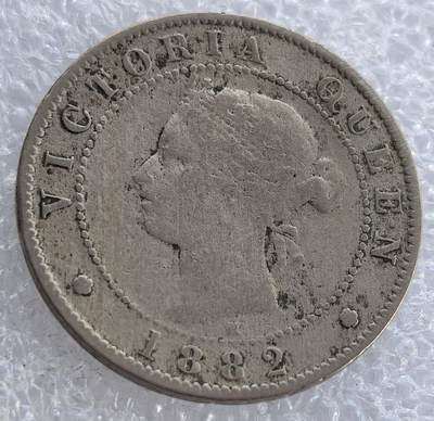  外国优质老铜币银币，周六九点倒数截拍，满百包邮，可寄存半年，喜欢朋友微信扫描二维码可直接参拍 - 牙买加1882年半便士