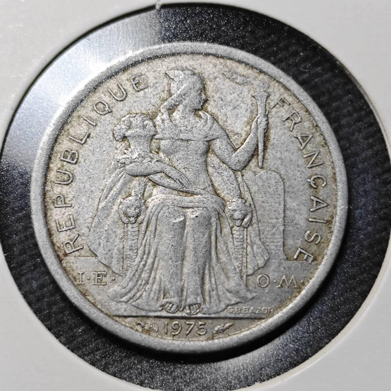 KK钱币收藏小铺  第365场  2月预留时间 周末发货  法属波利尼西亚1法郎