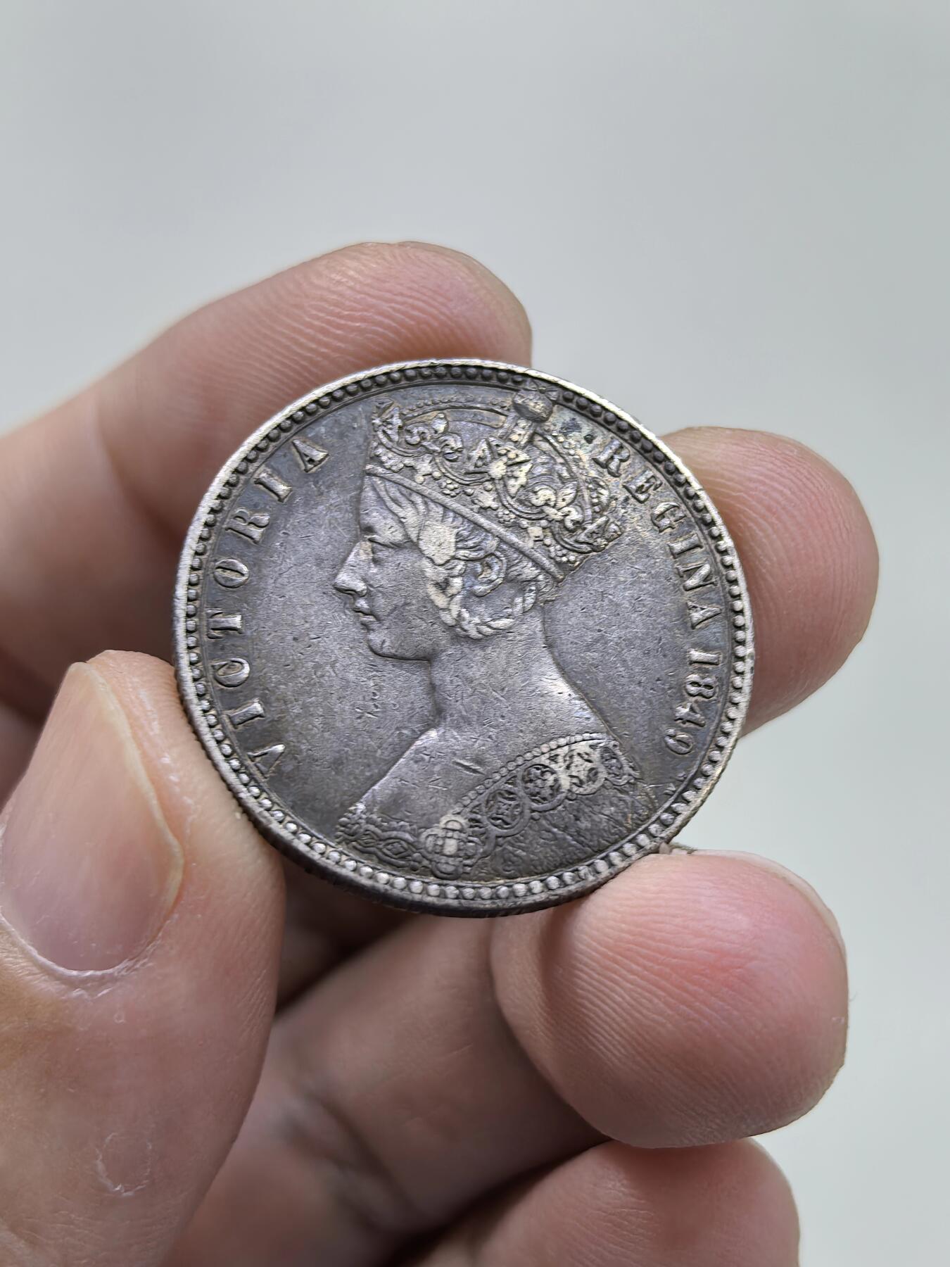 博洋堂“物美丰成”11月精品专场暨第145期（全场包邮） 英国1849年维多利亚哥特式无神版弗洛林银币