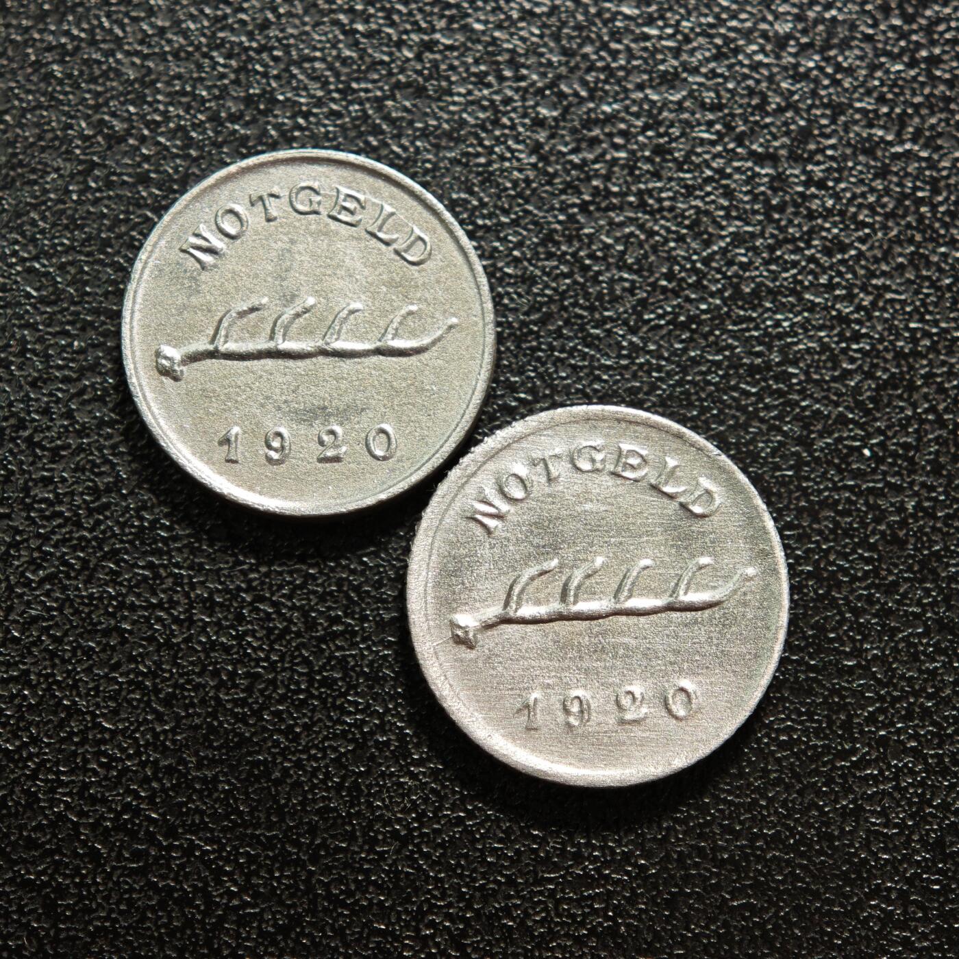 【德藏】世界币章拍卖第152期（拍品征集中~欢迎藏友联系） 2枚一组 德国德紧时期铁币 铁币保存不易