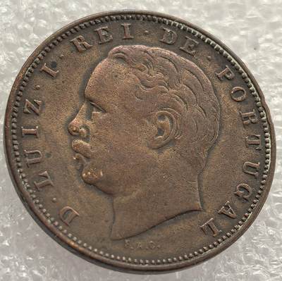  外国优质老铜币银币，周六九点倒数截拍，满百包邮，可寄存半年，喜欢朋友微信扫描二维码可直接参拍 - 葡萄牙1883年10瑞斯