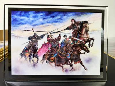 NO.15 好又多金牌大场，双11狂欢继续！每周一站式配齐，方便凑单！（周6晚8点截拍，卖家送拍0抽成！） - 山河潮玩 侠哥 三英战吕布 A4海报+水晶摆台 非常精美