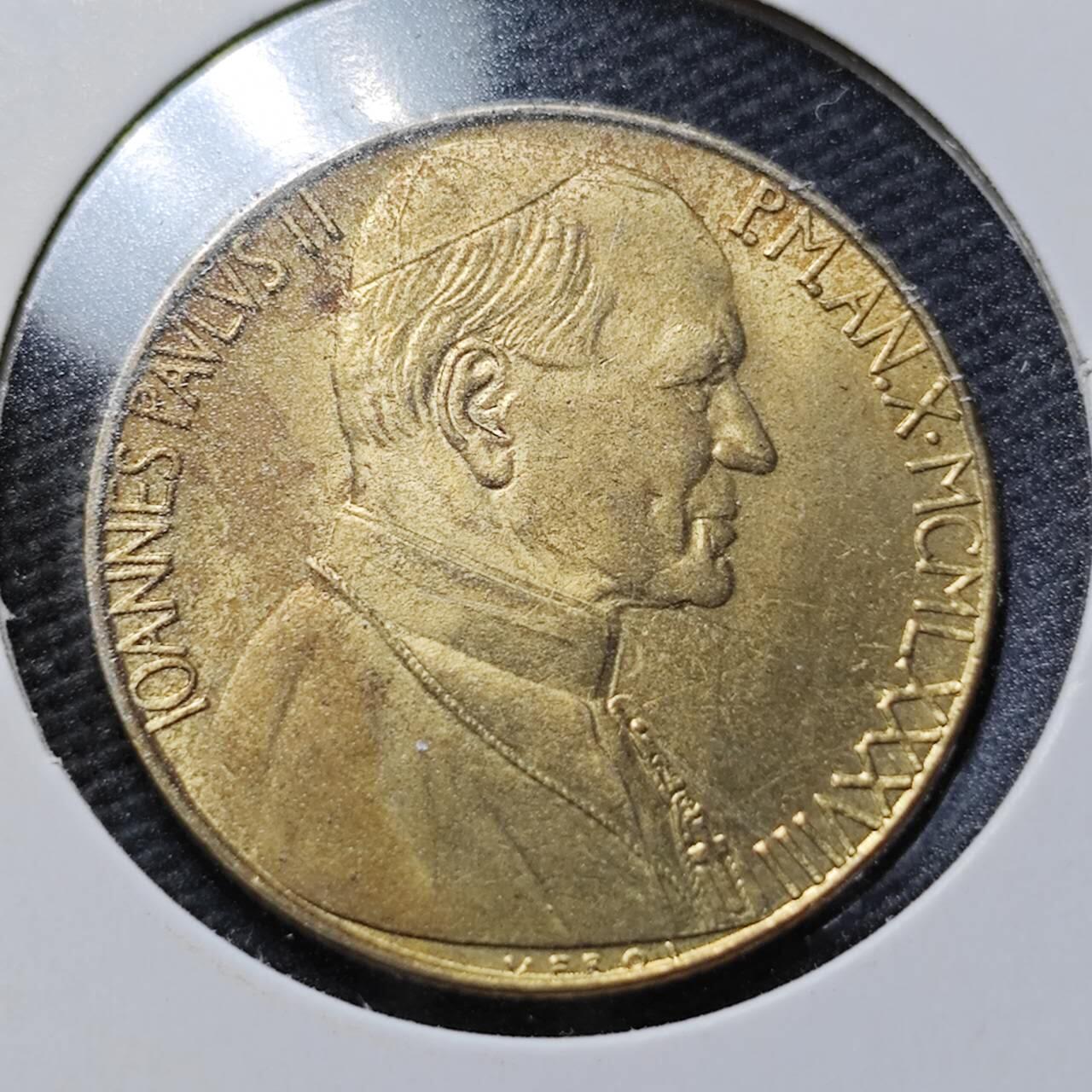 KK钱币收藏小铺  第365场  2月预留时间 周末发货  梵蒂冈200里拉 好品