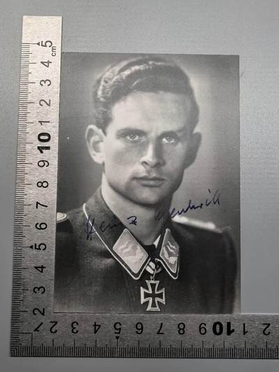 小驴勋章奖章收藏11月8日周六晚6点拍卖（珍爱和平，收藏战争，铭记历史，勿忘国耻，忠党爱国。有偿代拍，送拍规则在简介最后，参拍须阅读规则后再参拍，关系到运费包装发货时效真假辨别等关键信息，拍卖时不再发原图，看大图店主微信码在最后拍品里） - 坚毅的精准点名手Heinz Geschwill战后亲签