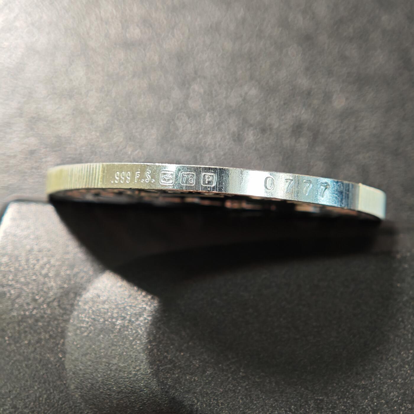 【德藏】世界币章拍卖第152期（拍品征集中~欢迎藏友联系） 1976年 美国考沙塔人精制纪念银章 999银 细节丰富 直径约：38.7mm；重约：24.6g