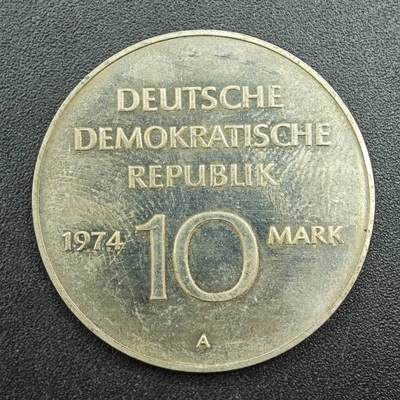 【淘币小摊】实时拍第七百九十拍   散币场   满百包邮可预留二周 每周一统一发货   - 东德1974年10马克纪念币
