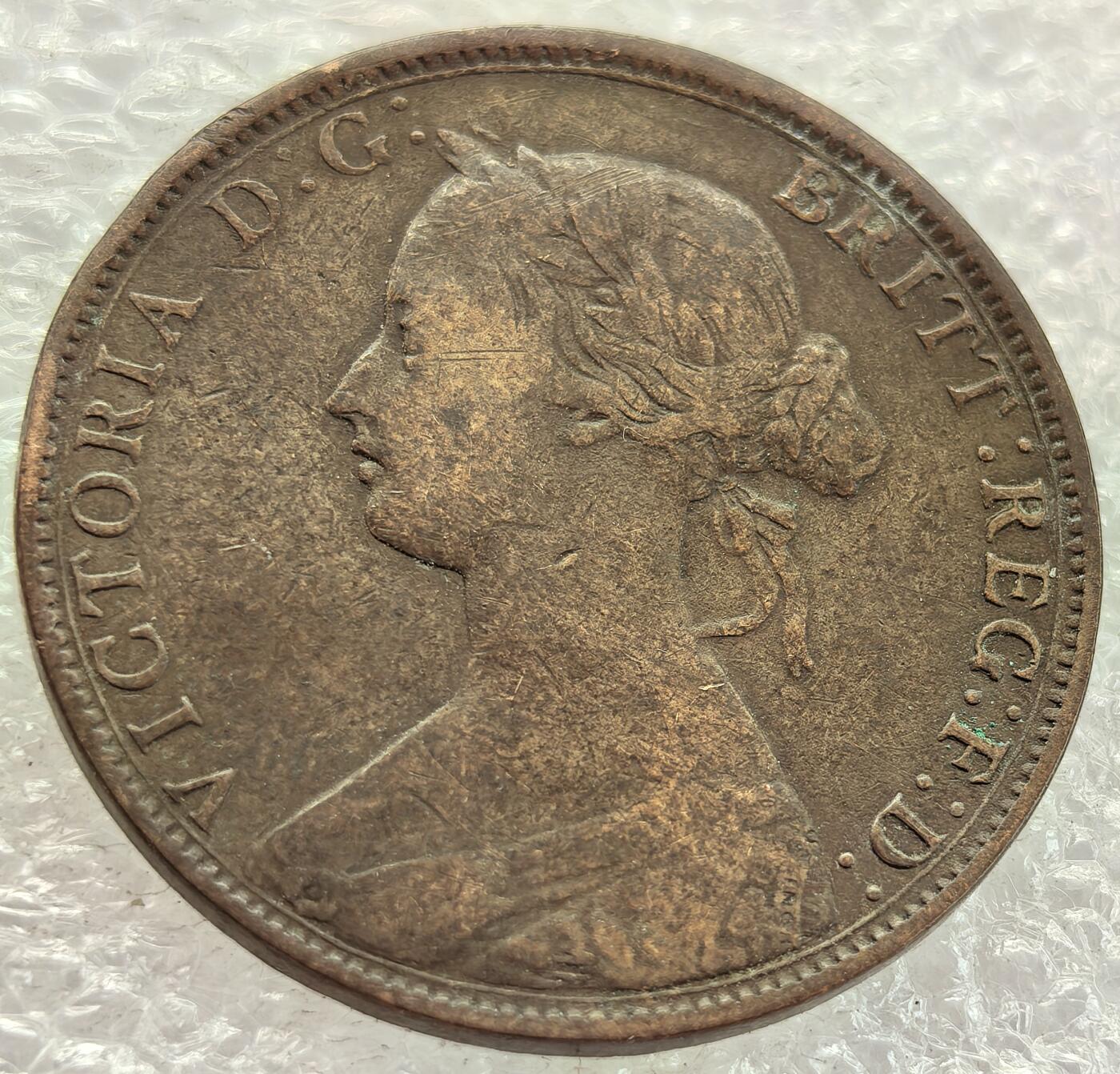  外国优质老铜币银币，周六九点倒数截拍，满百包邮，可寄存半年，喜欢朋友微信扫描二维码可直接参拍 英属新斯科舍殖民地1864年皇冠壹分